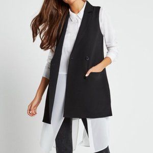 BCBGeneration-Black Longline Vest